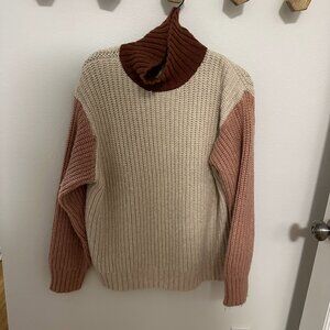 Marine Layer Color Block Turtleneck Sweater - M